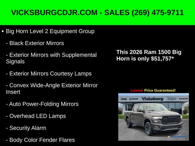 2026 RAM Ram 1500 RAM 1500 BIG HORN CREW CAB 4X4 5'7' BOX
