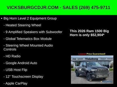 2026 RAM Ram 1500 RAM 1500 BIG HORN CREW CAB 4X4 5'7' BOX