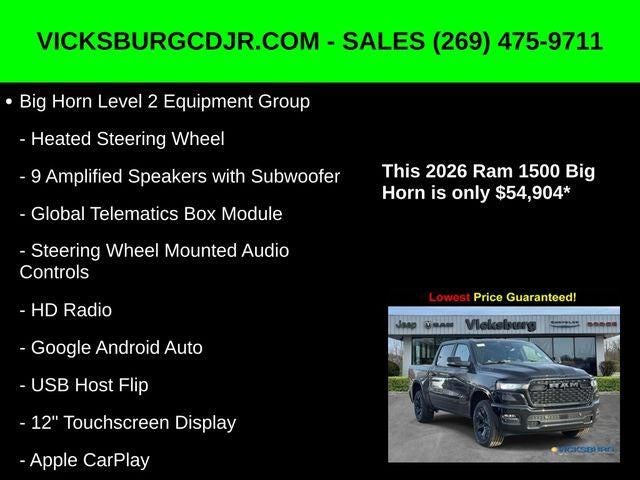 2026 RAM Ram 1500 RAM 1500 BIG HORN CREW CAB 4X4 5'7' BOX