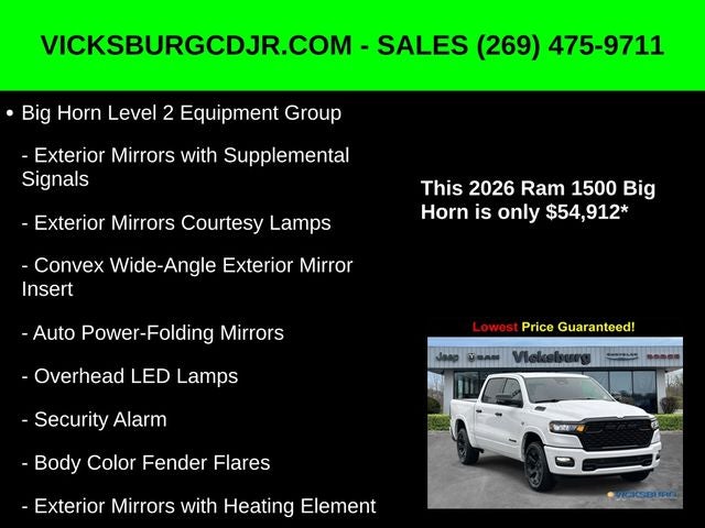 2026 RAM Ram 1500 RAM 1500 BIG HORN CREW CAB 4X4 5'7' BOX