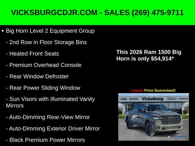 2026 RAM Ram 1500 RAM 1500 BIG HORN CREW CAB 4X4 5'7' BOX