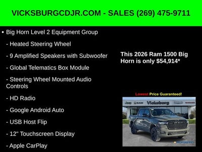 2026 RAM Ram 1500 RAM 1500 BIG HORN CREW CAB 4X4 5'7' BOX