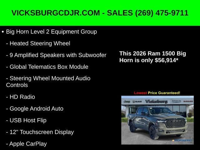 2026 RAM Ram 1500 RAM 1500 BIG HORN CREW CAB 4X4 5'7' BOX