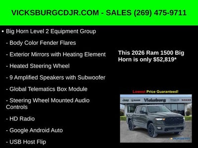 2026 RAM Ram 1500 RAM 1500 BIG HORN CREW CAB 4X4 5'7' BOX