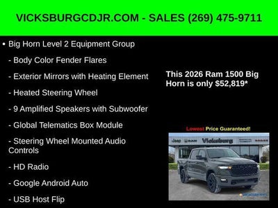 2026 RAM Ram 1500 RAM 1500 BIG HORN CREW CAB 4X4 5'7' BOX