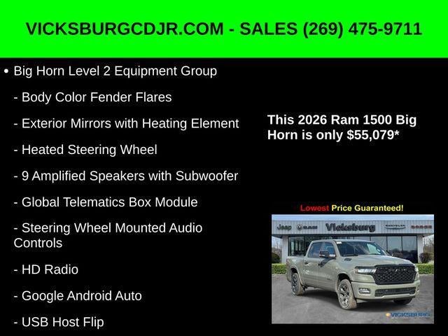 2026 RAM Ram 1500 RAM 1500 BIG HORN CREW CAB 4X4 5'7' BOX
