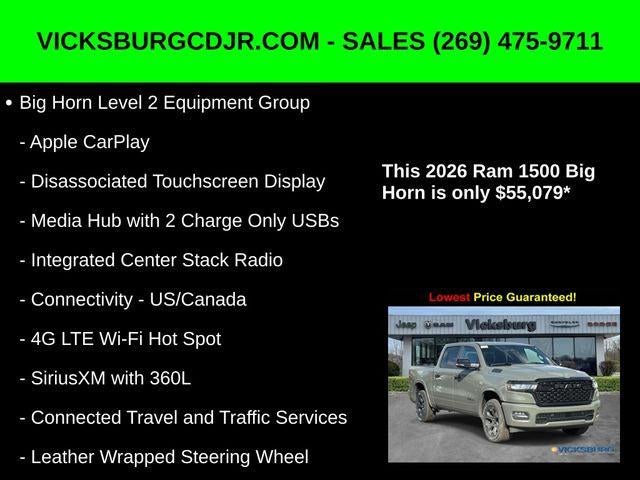 2026 RAM Ram 1500 RAM 1500 BIG HORN CREW CAB 4X4 5'7' BOX