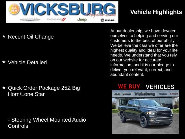 2019 RAM 1500 Big Horn/Lone Star Crew Cab 4x4 5'7' Box