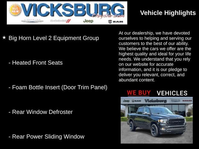 2019 RAM 1500 Big Horn/Lone Star Crew Cab 4x4 5'7' Box