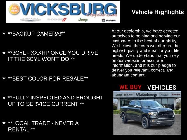 2019 RAM 1500 Big Horn/Lone Star Crew Cab 4x4 5'7' Box