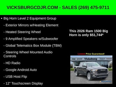 2026 RAM Ram 1500 RAM 1500 BIG HORN CREW CAB 4X4 5'7' BOX