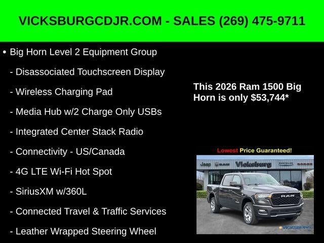 2026 RAM Ram 1500 RAM 1500 BIG HORN CREW CAB 4X4 5'7' BOX