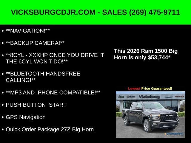 2026 RAM Ram 1500 RAM 1500 BIG HORN CREW CAB 4X4 5'7' BOX