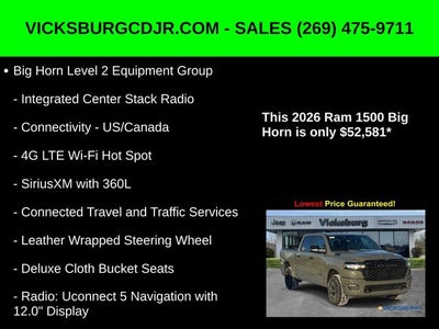 2026 RAM Ram 1500 RAM 1500 BIG HORN CREW CAB 4X4 5'7' BOX