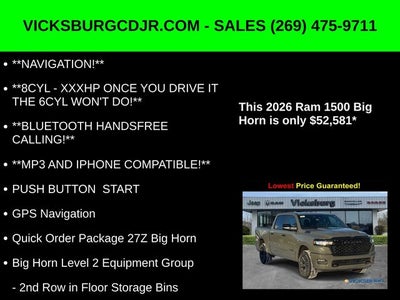 2026 RAM Ram 1500 RAM 1500 BIG HORN CREW CAB 4X4 5'7' BOX