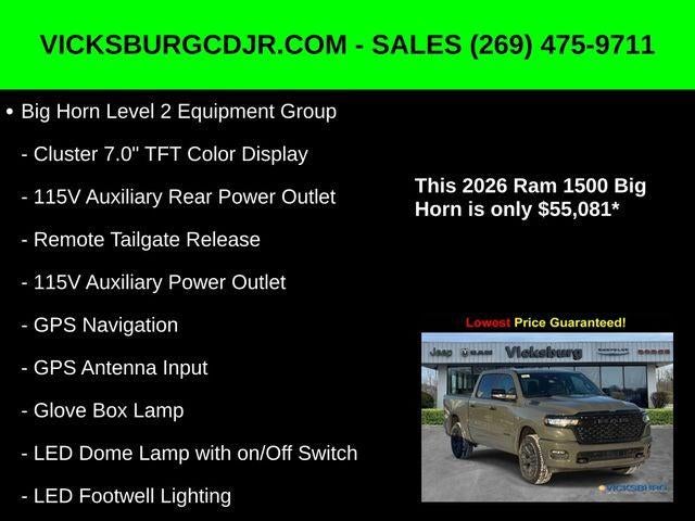 2026 RAM Ram 1500 RAM 1500 BIG HORN CREW CAB 4X4 5'7' BOX