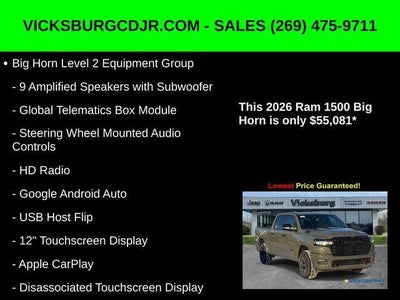 2026 RAM Ram 1500 RAM 1500 BIG HORN CREW CAB 4X4 5'7' BOX