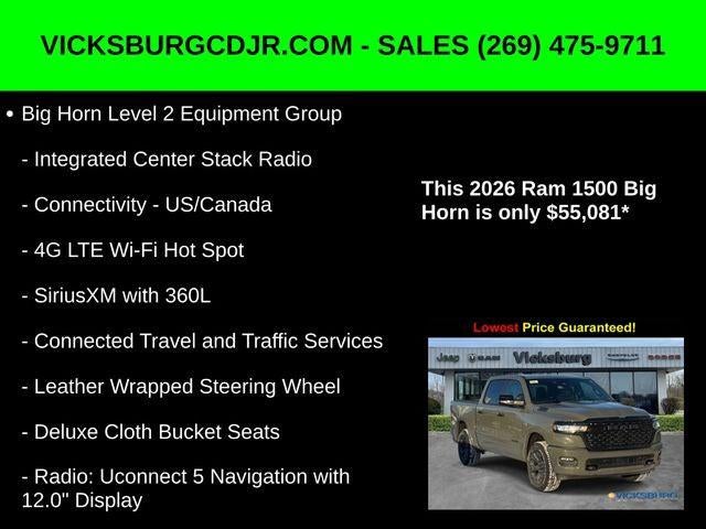 2026 RAM Ram 1500 RAM 1500 BIG HORN CREW CAB 4X4 5'7' BOX