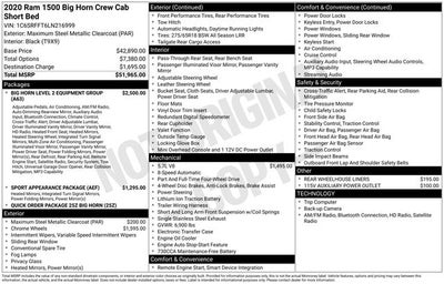 2020 RAM 1500 Big Horn Crew Cab 4x4 5'7' Box