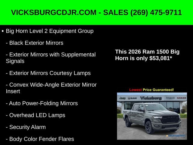 2026 RAM Ram 1500 RAM 1500 BIG HORN CREW CAB 4X4 5'7' BOX