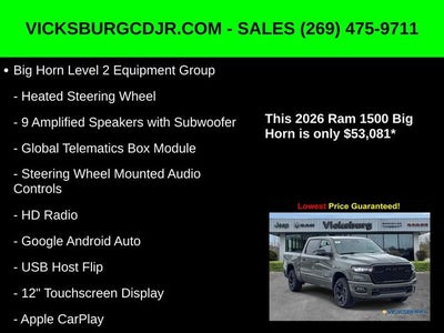 2026 RAM Ram 1500 RAM 1500 BIG HORN CREW CAB 4X4 5'7' BOX