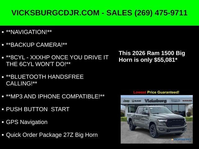 2026 RAM Ram 1500 RAM 1500 BIG HORN CREW CAB 4X4 5'7' BOX