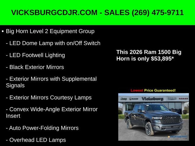 2026 RAM Ram 1500 RAM 1500 BIG HORN CREW CAB 4X4 5'7' BOX