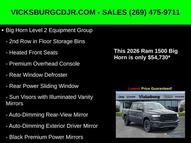 2026 RAM Ram 1500 RAM 1500 BIG HORN CREW CAB 4X4 5'7' BOX