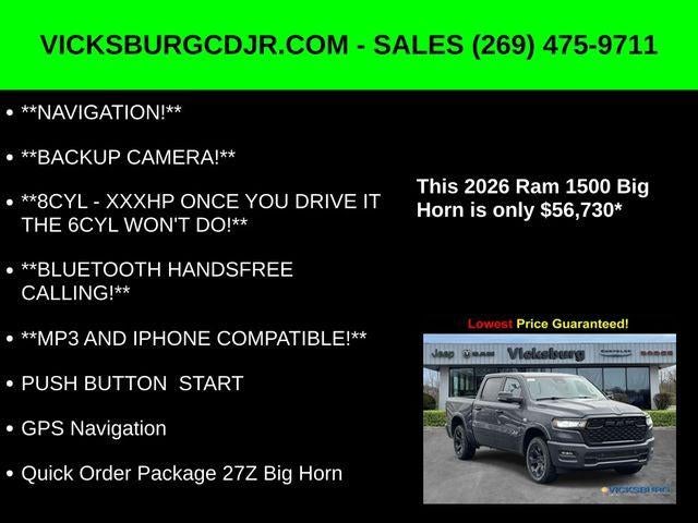 2026 RAM Ram 1500 RAM 1500 BIG HORN CREW CAB 4X4 5'7' BOX
