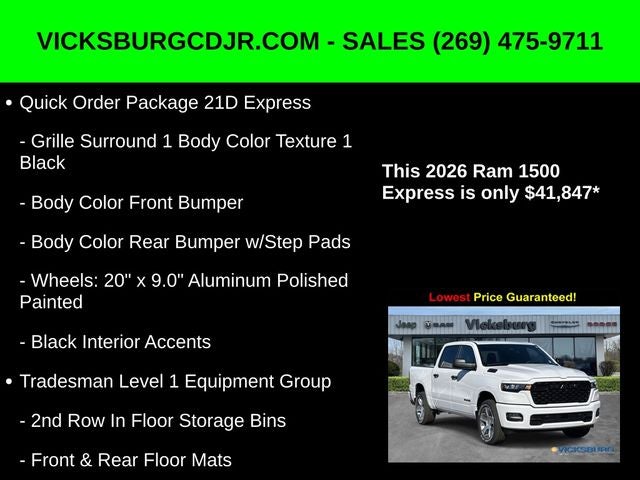 2026 RAM Ram 1500 RAM 1500 EXPRESS CREW CAB 4X4 5'7' BOX