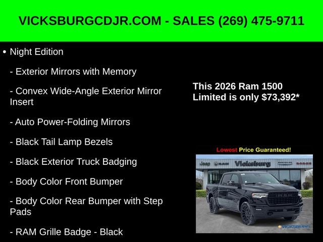 2026 RAM Ram 1500 RAM 1500 LIMITED CREW CAB 4X4 5'7' BOX