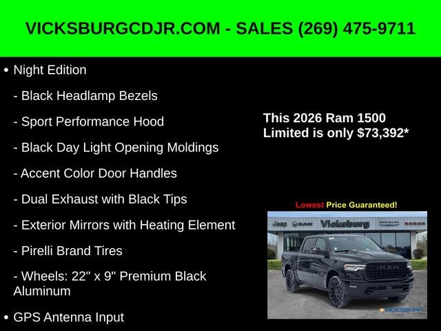 2026 RAM Ram 1500 RAM 1500 LIMITED CREW CAB 4X4 5'7' BOX
