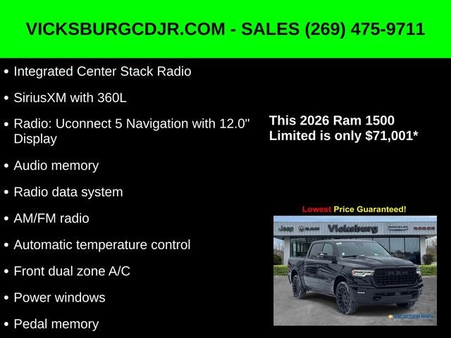 2026 RAM Ram 1500 RAM 1500 LIMITED CREW CAB 4X4 5'7' BOX