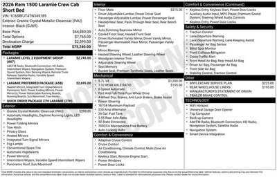 2026 RAM Ram 1500 RAM 1500 LARAMIE CREW CAB 4X4 5'7' BOX