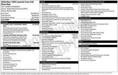 2026 RAM Ram 1500 RAM 1500 LARAMIE CREW CAB 4X4 5'7' BOX