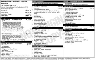 2024 RAM 1500 Laramie Crew Cab 4x4 5'7' Box