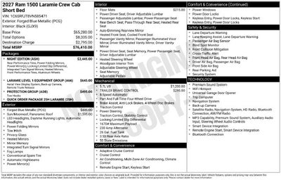 2027 RAM 1500 RAM 1500 LARAMIE CREW CAB 4X4 5'7' BOX