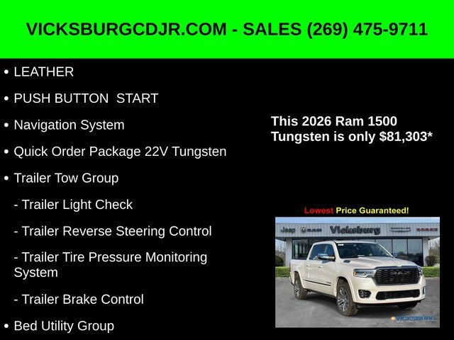 2026 RAM Ram 1500 RAM 1500 TUNGSTEN CREW CAB 4X4