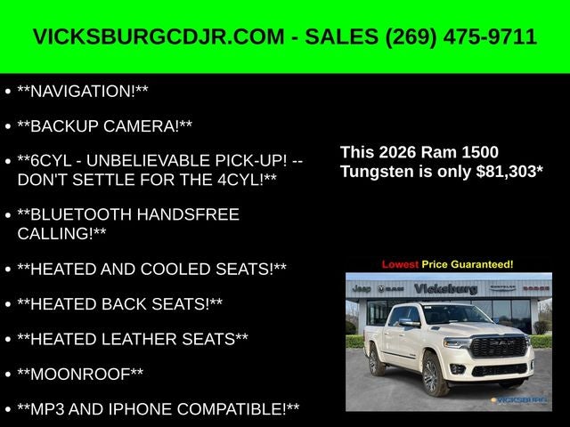 2026 RAM Ram 1500 RAM 1500 TUNGSTEN CREW CAB 4X4