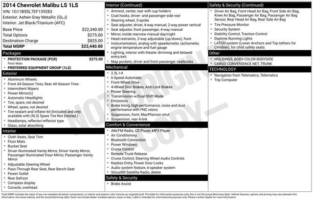 2014 Chevrolet Malibu 1LS