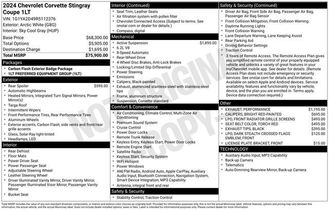 2024 Chevrolet Corvette Stingray 1LT