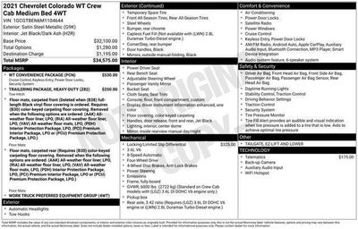 2021 Chevrolet Colorado 4WD Crew Cab Short Box WT