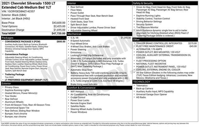 2021 Chevrolet Silverado 1500 4WD Double Cab Standard Bed LT