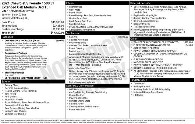 2021 Chevrolet Silverado 1500 4WD Double Cab Standard Bed LT