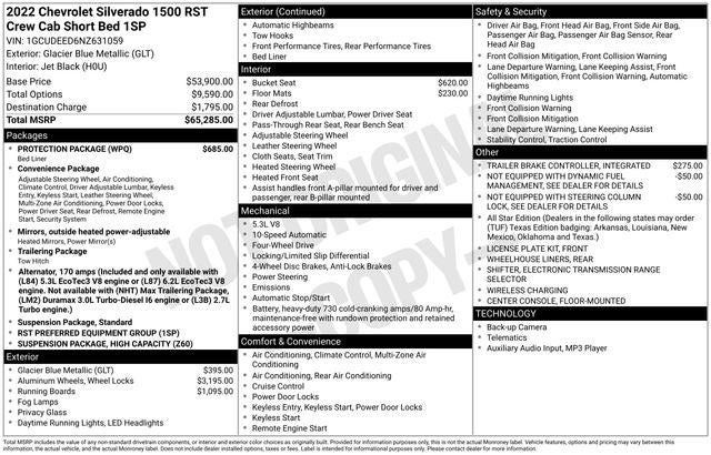 2022 Chevrolet Silverado 1500 4WD Crew Cab Short Bed RST