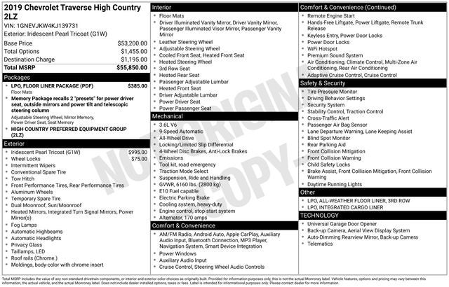 2019 Chevrolet Traverse High Country