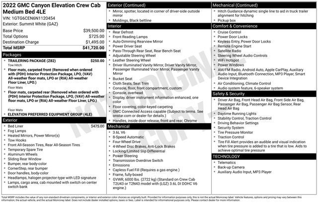 2022 GMC Canyon 4WD Crew Cab Short Box Elevation