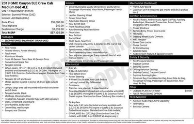 2019 GMC Canyon SLE
