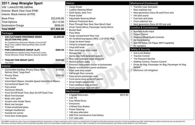 2011 Jeep Wrangler Sport