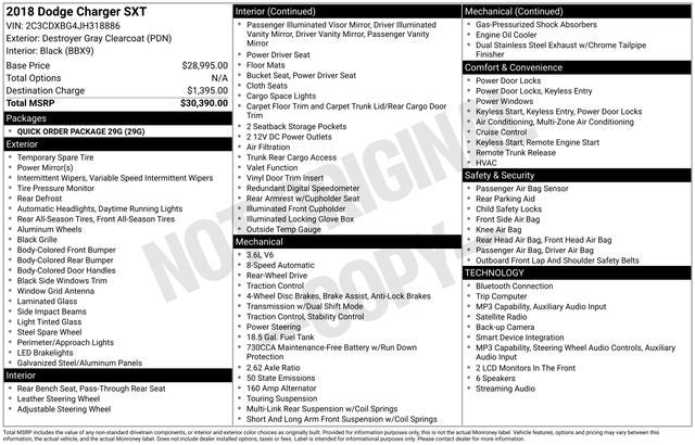 2018 Dodge Charger SXT RWD